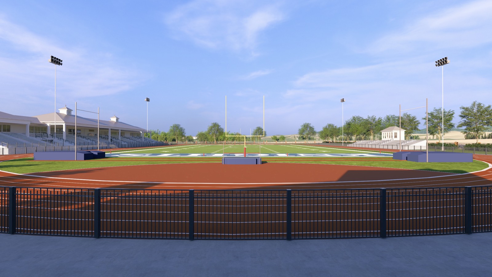 Looking downfield from the south end zone