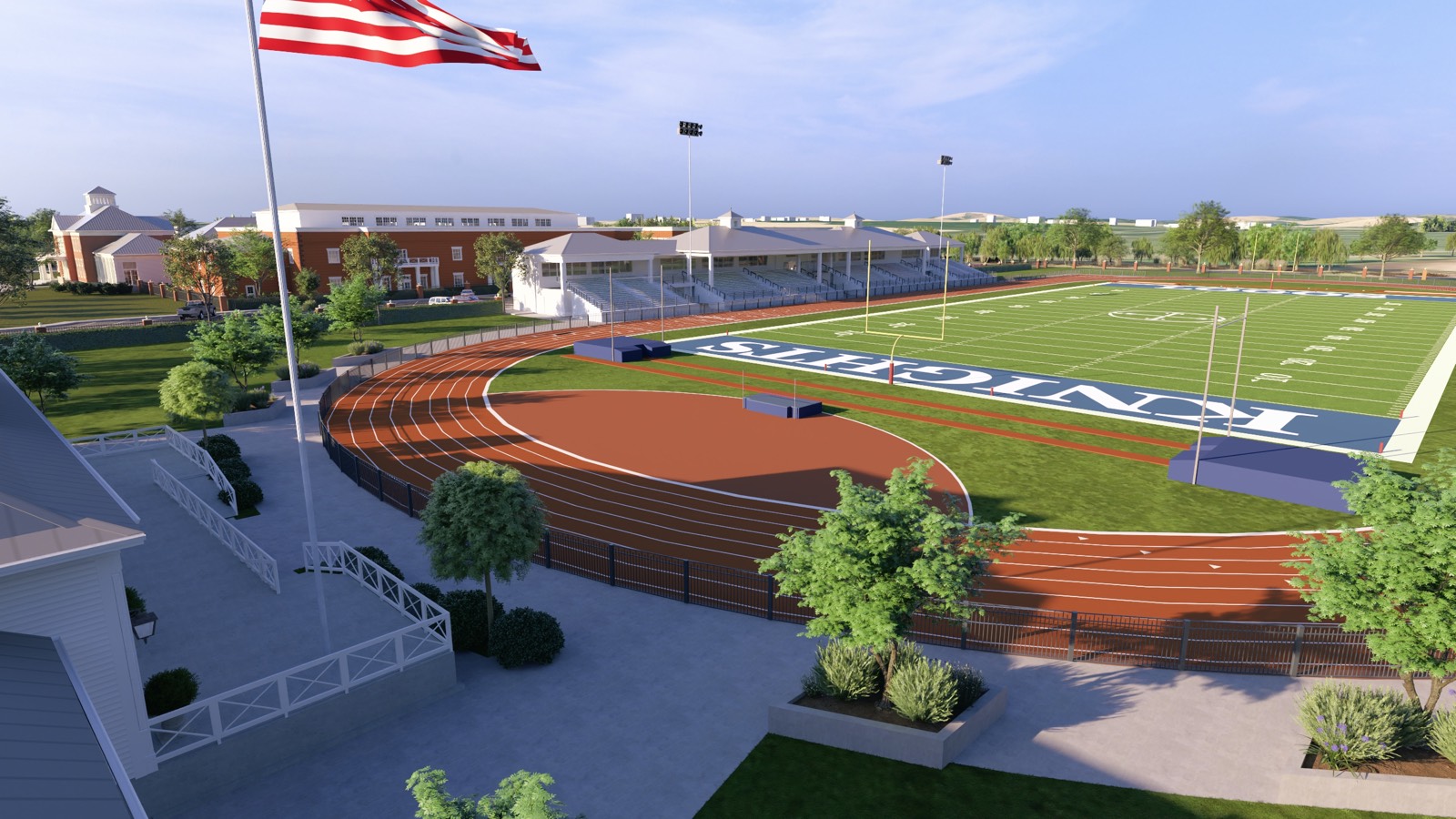 View of the complex from the Alumni Fieldhouse