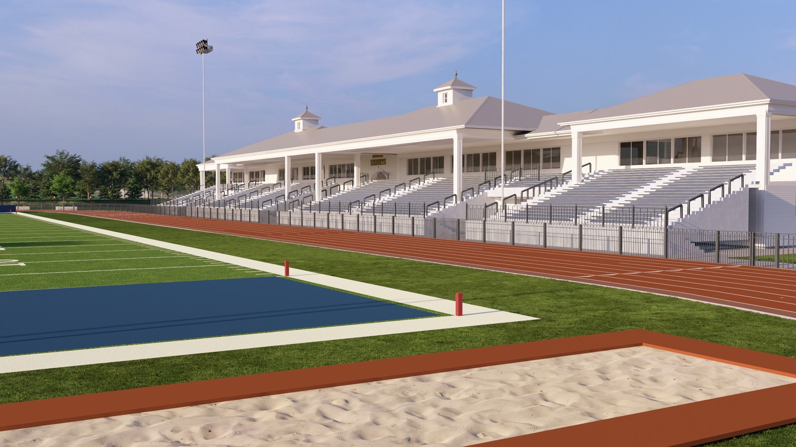 Track, pit, and grandstand