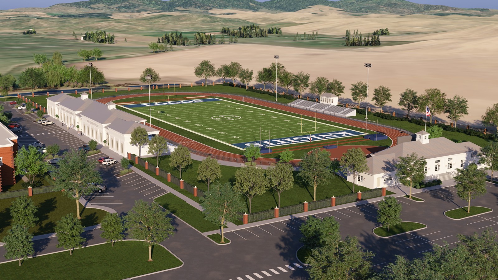 Southwestern bird’s-eye view of the complex